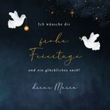Weihnachtskarte 2 weiße Tauben 'Liebe & Frieden' 3