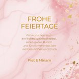 Weihnachtskarte 2027 rosa Marmor Jahreszahl 3