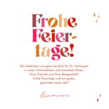 Weihnachtskarte Buchstaben beige bunt mit Sternchen 3