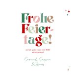 Weihnachtskarte Buchstaben grün mit Sternchen 3