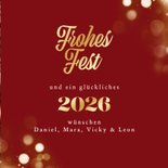 Weihnachtskarte Familienfoto 'Frohes Fest' gold 3
