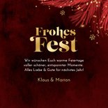 Weihnachtskarte 'Frohes Fest' rote Weihnachtskugel  3