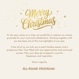 Weihnachtskarte Gabelstapler Fotocollage Firma Englisch Rückseite