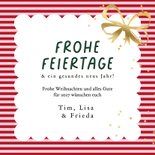 Weihnachtskarte gestreiftes Geschenk Fotocollage Rückseite