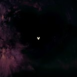 Weihnachtskarte Goldherz Lichtblick Trost Lila Rückseite