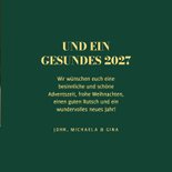 Weihnachtskarte großes Foto Goldschrift auf grün 3