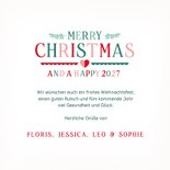 Weihnachtskarte Herz nostalgische Symbole 3