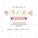 Weihnachtskarte 'Merry Christmas' bunt 3