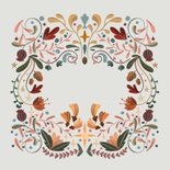 Weihnachtskarte Ornamente botanisch Rückseite