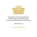 Weihnachtskarte Schriftzug Goldoptik auf Weiß kariert 3
