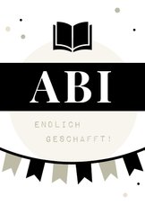 Abi-Glückwunschkarte schwarz-weiß grafisch