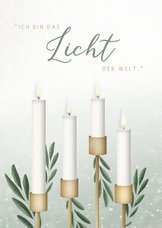 Adventskarte christlich vier Kerzen