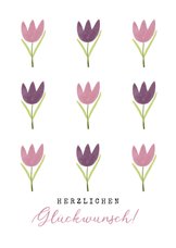 Blumenkarte zum Geburtstag mit Tulpen