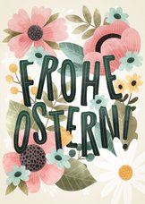 Blumige Karte Frohe Ostern