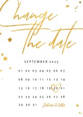Change-the-date-Karte Kalender Goldlook
