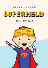 Dankeskarte Lehrer Superheld