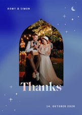 Danksagungskarte Hochzeit Bogenfoto & Sterne