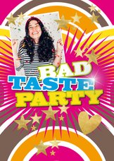 Einladung Bad Taste Party mit Foto