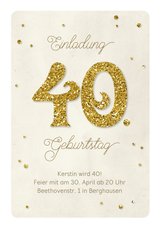 Einladung Geburtstag Glittergold 40