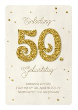 Einladung Geburtstag Glittergold 50