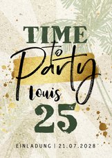 Einladung Geburtstag Goldlook 'Time to party'