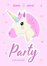 Einladung Kindergeburtstag Unicorn Emoji