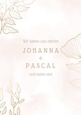 Einladung Verlobungsfeier Aquarell & elegante Blumen