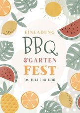Einladung zum BBQ-Gartenfest sommerlich