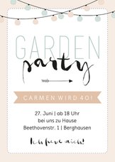 Einladung zum Geburtstag Gartenparty pastell