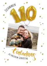 Einladung zum gemeinsamen Geburtstag 110 Ballons