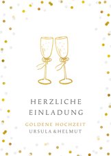 Einladung zum Hochzeitsjubiläum Gläser & Goldlook