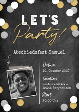 Einladung zur Abschiedsparty 'Let's party'