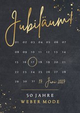 Einladung zur Jubiläumsfeier mit Kalender