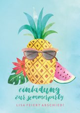Einladung zur Sommerparty Coole Ananas