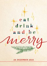 Einladung zur Weihnachtsfeier 'eat, drink and be merry'