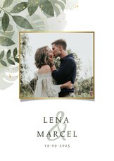 Einladungskarte Hochzeit mit Foto botanisch mit Wasserfarbe