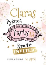 Einladungskarte Pyjama-Party Mädchen Geburtstag