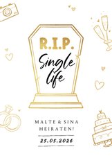 Einladungskarte zur Hochzeit Doodles 'RIP Single life'
