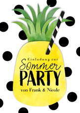 Einladungskarte zur Sommerparty Ananas