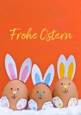 FairTrade Ostergrußkarte mit Osterhasen aus Eiern