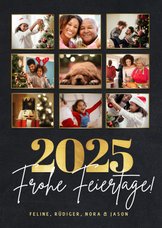 Fotocollage Weihnachtskarte Frohe Feiertage und Jahreszahl