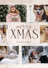 Fotocollage-Weihnachtskarte 'Merry XMAS'