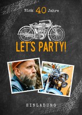 Fotokarte Einladung Geburtstagsparty Motorrad