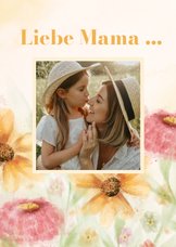 Fotokarte zum Muttertag Blumenwiese