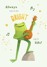 Fröhliche Gute-Besserungskarte mit singendem Frosch
