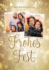 'Frohes Fest' Weihnachtskarte Fotos auf Gold