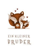 Fuchs-Glückwunschkarte Geburt Bruder/Schwester