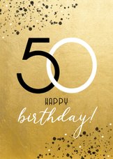 Geburtstagskarte 50. Geburtstag Goldoptik
