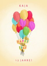 Geburtstagskarte Bunte Luftballons