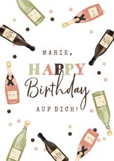 Geburtstagskarte Champagner und Wein
